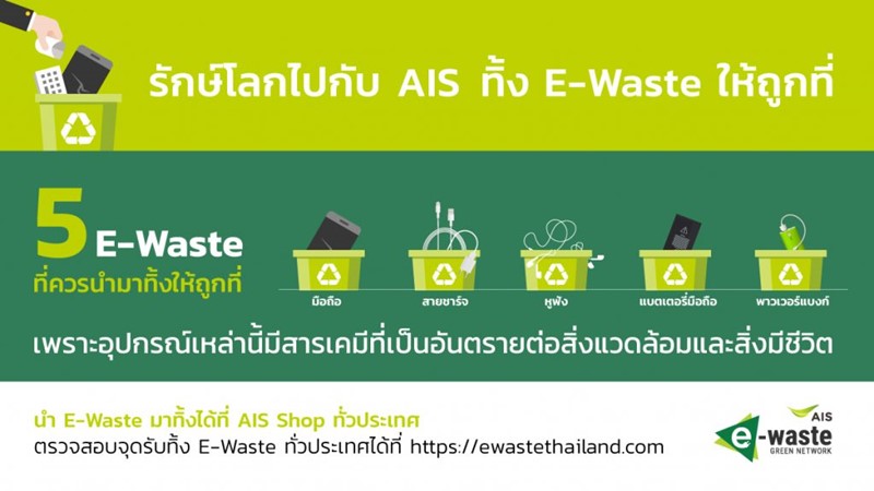 4 ธันวาคม วันสิ่งแวดล้อมไทย AIS ชวนทุกคนมาเริ่มต้น ทิ้งขยะอิเล็กทรอนิกส์ให้ถูกที่ รักษ์โลกใบนี้ไปด้วยกัน